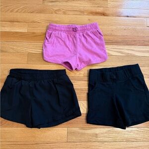 Girls size 4/5 athletic Shorts 3-Pack - purple & black